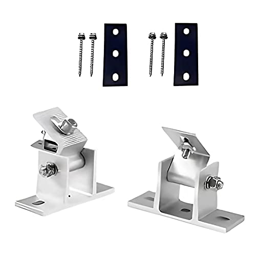 Regulierbares Solarpanel-Ständer-Set, 15 Bis 30 Grad Winkel, Edelstahlhalterung Flachdachmontage, Inklusive 2 Ständer, 2 Gummipads und 4 Sechskantschrauben (Silber) von Srliya