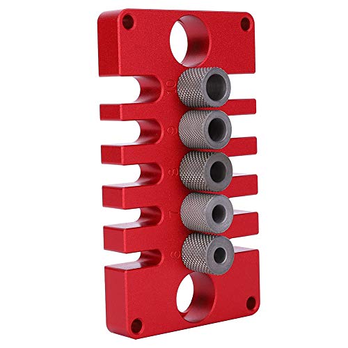 Srliya 08650 Punch-Positionierer Dübel Jig 3-in-1 Holzbearbeitungswerkzeuge Rote Aluminiumlegierungen von Srliya