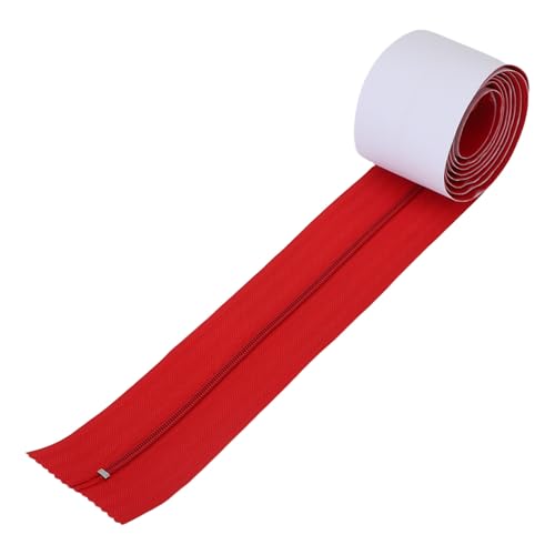 Srliya 2 PCS Staubschutz Reißverschluss Schwere Doppelseitig Selbstklebende Staubbarriere Reißverschluss für Gewächshaus -Plastikfolie (Rot) von Srliya