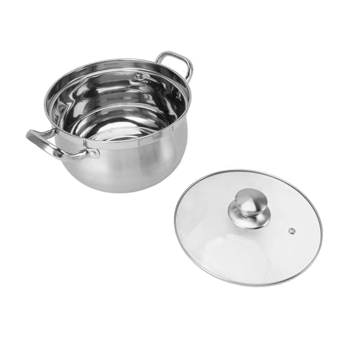 Srliya 24 cm Stockpot 201 Edelstahl Verschüttungsuntersuchter Suppentopf mit Zwei Griffflächen für Küchenkochgeschirr von Srliya