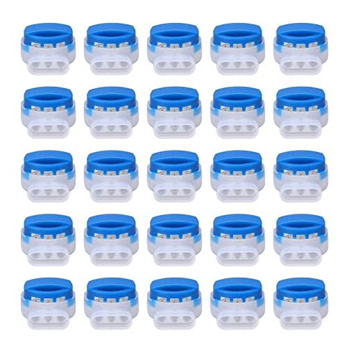 Srliya 25 PCs Elektrische IDC Wasserdicht 3 Lochisolierung Verschiebungsstecker Starke Versiegelung Pigtail IDC von Srliya