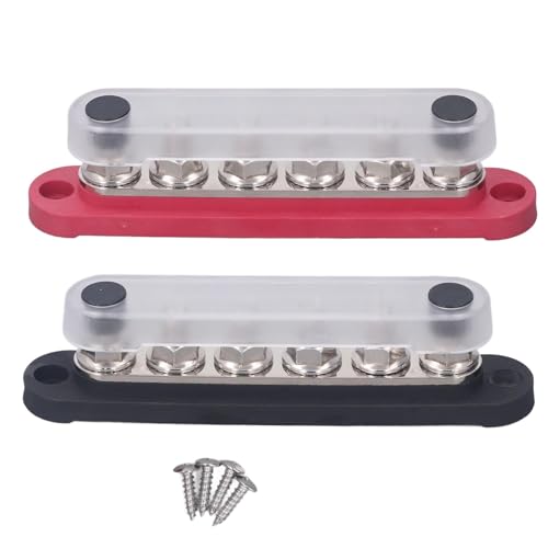 Srliya 2Pcs Bus Bar 300VAC 48VDC 150A Marine Power Verteilung Block Terminal M6 mit Abdeckung für Automotive Auto Boot Srliya 2Pcs Bus Bar 300VAC 48VDC 150A Marine Power Verteilung Block Terminal M6 mit Abdeckung für Automotive Auto Boot von Srliya