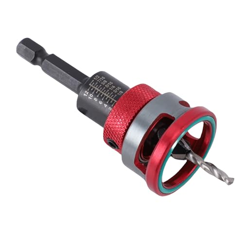 Srliya 4 Blades Countersink Bit mit Holz Kontaktgrenze Funktion Einstellbarer Tiefe Countersink -Bohrer für Versteckschrauben Rot Srliya 4 Blades Countersink Bit mit Holz Kontaktgrenze Funktion Einstellbarer Tiefe Countersink -Bohrer für Versteckschrauben Rot von Srliya