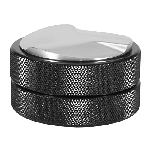 Srliya 51 Mm Kaffee-Stampferbasis aus Edelstahl, Langlebiges Presswerkzeug für das Home Office, Glatte Oberfläche, Modernes Aussehen, Tolles, Leicht (Schwarzer dreiblatt unten) von Srliya