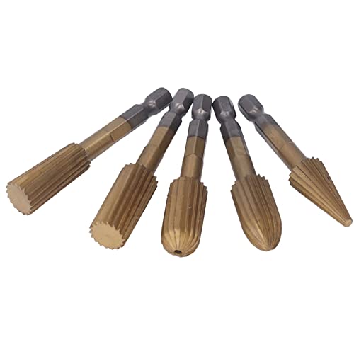 Srliya 5pcs Rotationsdatei Burr Schleifen Bit Hochgeschwindigkeit Stahl Hex Shank Tool Set Kit für Plastikstein von Srliya