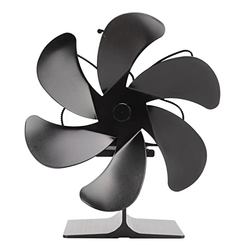 Srliya 6-Blatt-Herd-Öko-Ventilator, Schwarz, Selbststartend, Hohe Temperaturbeständigkeit, Energieeffizienz, Wärmebetriebener Ventilator Zuhause von Srliya