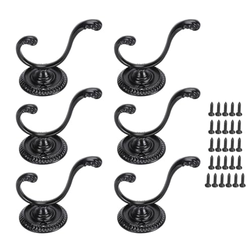 Srliya 6pcs Wandmontagekleiderhaken Schwer, Vintage 2 Klauenhaken für Hängende Mäntel, Taschen, Schals, mit Zinklegierungsmaterial, Schwarze Farbe Srliya 6pcs Wandmontagekleiderhaken Schwer, Vintage 2 Klauenhaken für Hängende Mäntel, Taschen, Schals, mit Zinklegierungsmaterial, Schwarze Farbe von Srliya