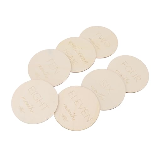 Srliya 7pcs Baby Monatsmonatiger Meilenstein -Marker -Scheiben mit Synthetischen Holz, Exquisite Foto -Requisiten für die Dokumentation des Frühen Jahre des Babys Srliya 7pcs Baby Monatsmonatiger Meilenstein -Marker -Scheiben mit Synthetischen Holz, Exquisite Foto -Requisiten für die Dokumentation des Frühen Jahre des Babys von Srliya