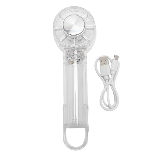 Srliya Desktop -Handheld -Lüfter Tragbarer Handheld -Lüfter 3 Gears Transparent Body USB Wiederaufladbare Desktop -Handheld -Lüfter für Outdoor (Weiß) von Srliya