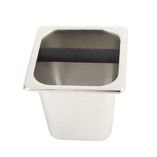 Srliya Edelstahl -Espresso -Knockbox -Behälter mit Gummibar für Kaffeemaschine (L 41-47) von Srliya