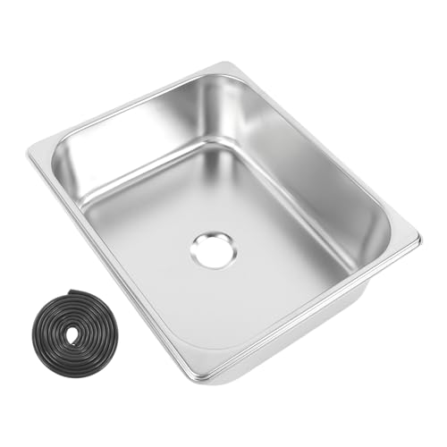 Srliya Edelstahlstangenspüle 12.6x10.24x3.94in Quadratküchenspüle Handwaschbecken mit 40 Mm Abwasserstange für Boot Campingfahrzeugfahrzeugfahrzeug -LKW von Srliya