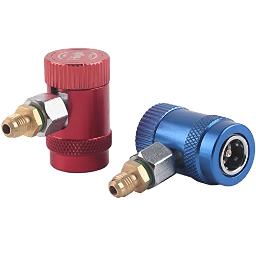 Srliya Einstellbare Schnellkupplung, Messing -Schnellkoppler, R1234YF -Kältemittel -Profi -Adapter mit Hohem und Niedrigem Wechselstrom -Service -Anschluss mit Hellem Ärmel, Ideal für von Srliya