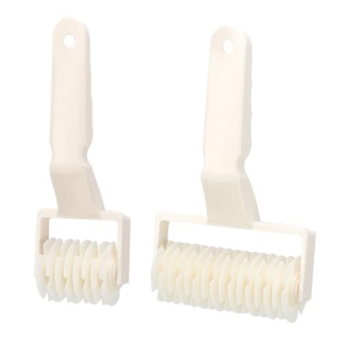 Srliya Gittergebäckkrustenschneiderwalze, Einfach zu Bedienen, good für Kuchen und Torten, Hilft, Zeit für Backbegeisterte zu Sparen, aus ABS, Weiß, 2 Pack (Groß und) von Srliya