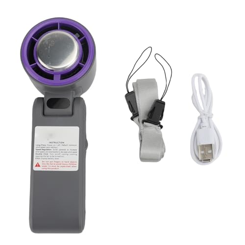 Srliya Handheld -Kühllüfter Tragbarer Handheld -Lüfter USB -Ladebürsten -Motor Digitalanzeige Hochgeschwindigkeitstaschenkühlungslüfter für Reisen Im Freien von Srliya