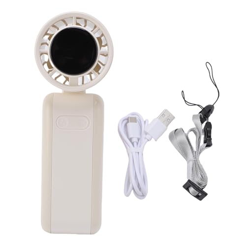 Srliya Handheld Turbo Lüfter 5 Level Verstellbares Ruhiges Klappdiagramm Tragbarer Mini -Taschenlüfter mit Ständer für Travel Beach Outdoor Camping (Beige) von Srliya