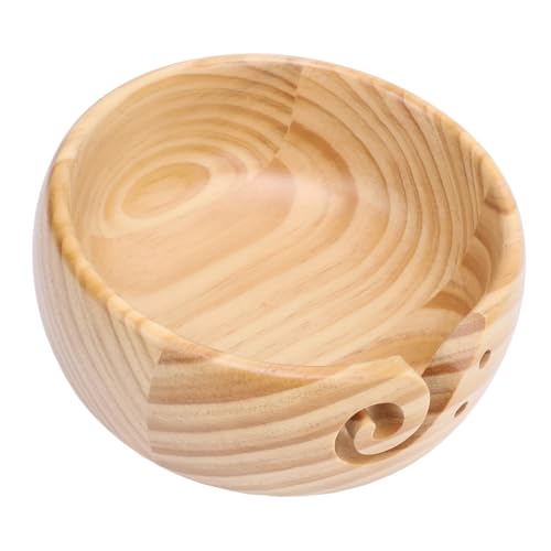 Srliya Holz Garns Chale Große Kapazität Leicht zu Tragen, Gewinde Abstecher mit Strick Nadeln Löcher, für Stickerei Stricken Häkeln Weberei, Massivholz 6,3x3,1 Zoll von Srliya