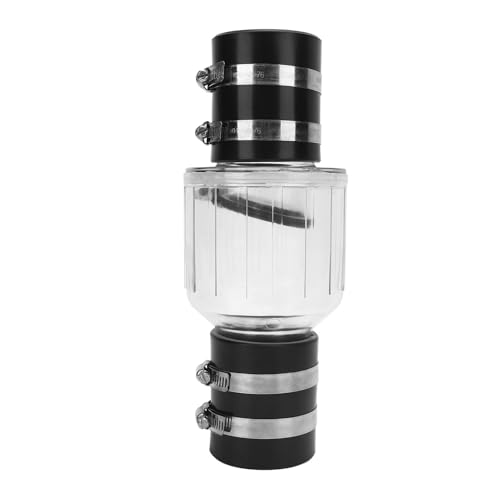 Srliya Leises Rückschlagventil für Sumpfpumpen, Transparent, Geräuschlos, 5,1 Cm PVC-Rohr, Rückflussventil mit Federbelasteter Klappe von Srliya