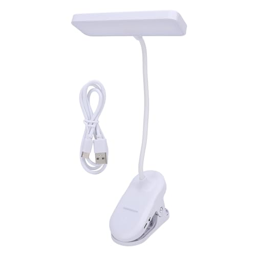 Srliya Leselampe, Schreibtisch-Clip-On-Lampe, 3 Farbtemperaturen, Stufenloses Dimmen, Wiederaufladbare LED-Schreibtischlampe mit Klemme, Leseleuchte für Kopfteil des Bettes von Srliya
