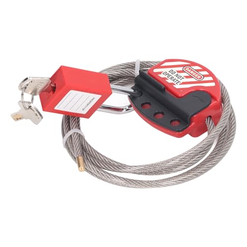 Srliya Lockout -Tagout -Sicherheitsvorhängeschloss -Set Einstellbar aus Edelstahlkabel -Kabel -Lockout und 38 -mm -Lockout -Tagout -Schloss mit 2 Tasten von Srliya