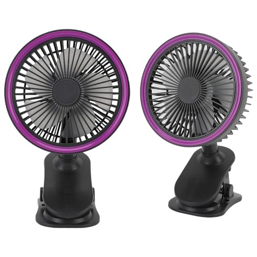 Srliya Lüfter mit Clamp Ruhig 360 Grad Rotation Wiederaufladbare USB -tragbare Lüfter für das Schreibtisch -Bett (Dunkelgrau) von Srliya