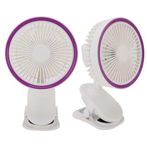 Srliya Lüfter mit Clamp Ruhig 360 Grad Rotation Wiederaufladbare USB -tragbare Lüfter für das Schreibtisch -Bett (Weiß) von Srliya