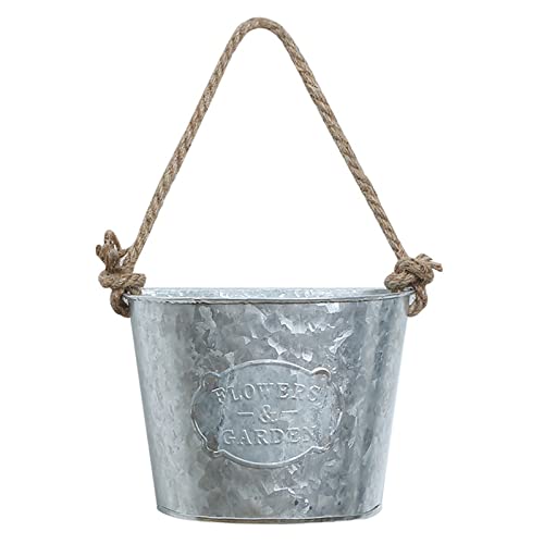Srliya Metall-Pflanzgefäße, Halbrunder Wandpflanzer aus Metall, Halbrunder Blech-Blumentopf, Wandbehang für den Innenbereich, Altmodischer Hängepflanzer Im Vintage-Stil, (Sliver) von Srliya