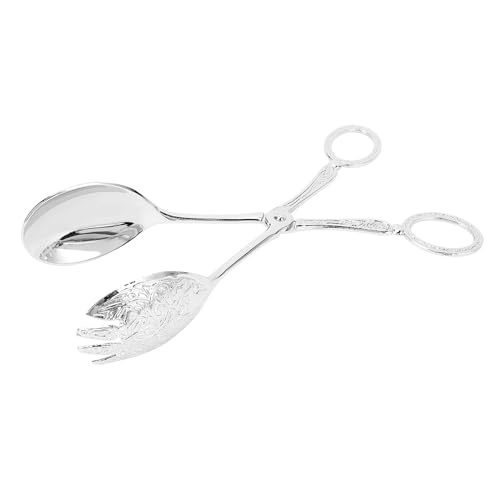 Srliya Metalllöffel Clip Europäischer Stil Multifunktional Servierender Scherenzange für Kuchenbrot Früchte Home Kitchen Party Buffet (Silber) von Srliya