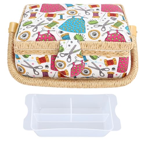 Srliya Näh Korb Organizer Modische Näh Box mit Dual-Layer-Aufbewahrung Design Nadel Kissen und Fächer für das Nähen zu Hause Srliya Näh Korb Organizer Modische Näh Box mit Dual-Layer-Aufbewahrung Design Nadel Kissen und Fächer für das Nähen zu Hause von Srliya