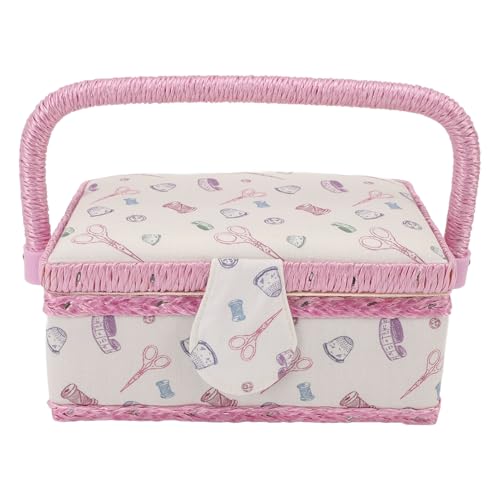 Srliya Näh Korb Stoff Organizer Tragbare Stickerei Aushefung Aufbewahrung Sbox mit Abnehmbarem Tablett Nadel Kissen Modell C Lila von Srliya