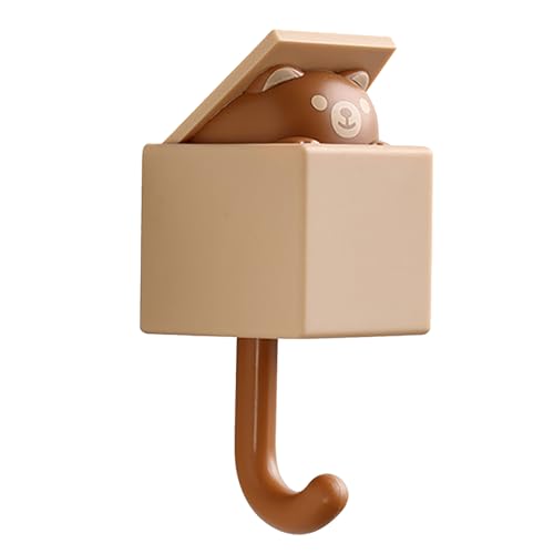 Srliya Niedliche Tierhakenkleber Wandhalterung Cartoon Haken 3,3 Lb Lagerkapazitätsbezüge Multipurpose Key Haken für den Eingangsflur (Kleiner Braunbär) von Srliya