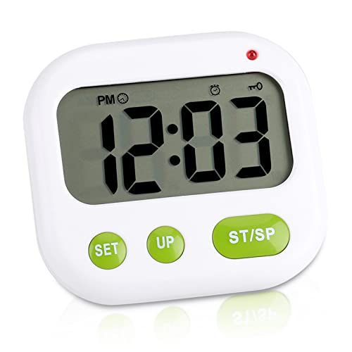 Srliya Reiseuhr Vibrieren Vibrationswecker 11×8×3 Musikvibration Digitaler LCD-Wecker Elektronischer Küchentimer mit Hintergrundbeleuchtung von Srliya