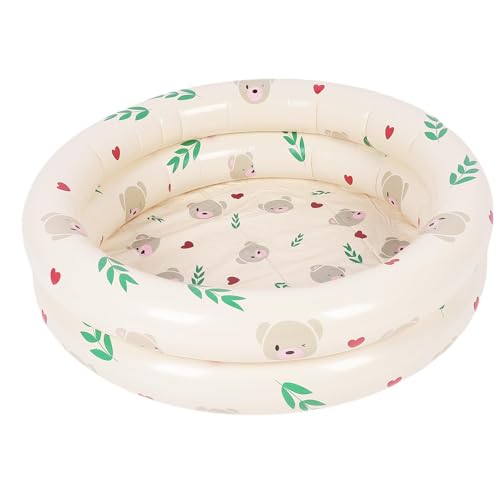 Srliya Säuglingspool Aufblasbarer Ballgrubenpool Aufblasbarer Schwimmbad für Jungen Mädchen Verdickte Faltbare PVC Blowing Gartenpool Aufblasbarer Ball Boxenpool für Innenliebhaber Im (Beige Bear) von Srliya