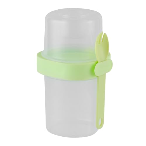 Srliya Salat Shaker Cup Doppelschicht Tragbares Milch Gemüse Obst -Salat -Lagerbehälter mit Deckel und Löffel für das Büro Im Freien Im Freien (Grün) von Srliya
