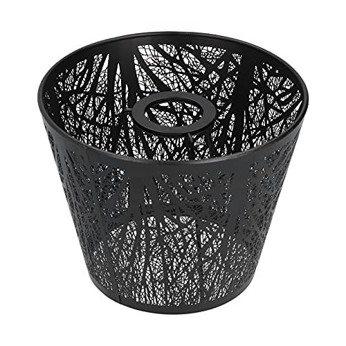 Srliya Schmiedeeisen Geschnitzte Waldbaum -Mini -Lampenschirm, Moderner Dekorativer E27 -Schatten mit Geschichtter Farbbeschichtung, für Schlafzimmer Nachttischlampe, Bestehend aus (Schwarz) von Srliya