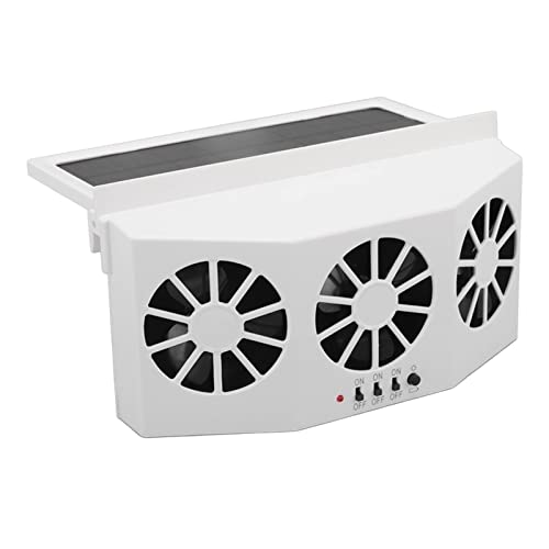 Srliya Solar Angetriebener Autokühler Großer Weitwinkel 3 -Lüfter Deodorant Energy Saving Car Auspufflüftung Weiß weiß von Srliya