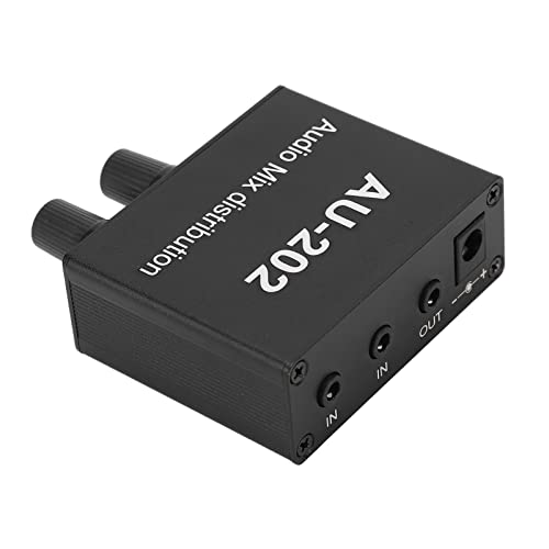 Srliya Stereo -Mixer -Audio -Distributor 2 Eingabe 2 Ausgang 3,5mm Jack -Stecker und Aluminiumlegierung Audio Mixverstärker von Srliya