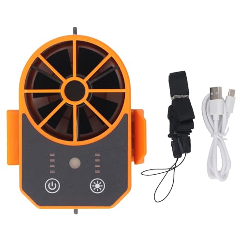 Srliya Taillenlüfter 4 -Geschwindigkeit Einstellbarer USB -wiederaufladbarer Tragbarer Gürtellüfter mit LED -Licht für Outdoor (2500mah) von Srliya