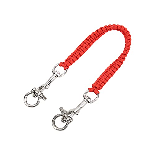 Srliya Tauchkamera-Lanyard, Korrosions- und Rostbeständigkeit, 360° Flexible Drehung, Edelstahlschnur, ca. 54 cm/0,6 Yd, Tauchzubehör für Unterwasserfotografie (Rot) von Srliya