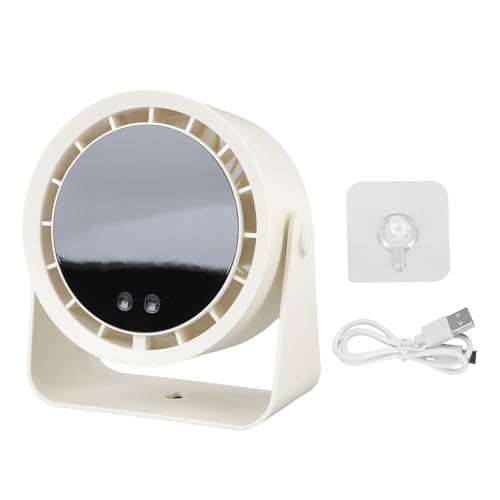 Srliya Tischlüfter USB Desktop Lüfter Desk Turbo Lüfter 2400 MAH Wiederaufladbare 100 Geschwindigkeiten Tragbarer Luftrennlüter Lüfter Digitale Display Wandmontierte Tischventilatoren (Beige) von Srliya
