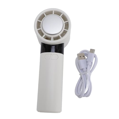 Srliya Wiederaufladbare Handheld -Lüfter Handheld -Kühllüfter Verstellbarer Windgeschwindigkeit Persönlicher Kühllüfter mit Haken für Reisen Im Freien 3000mAh Akku (Weiß) von Srliya