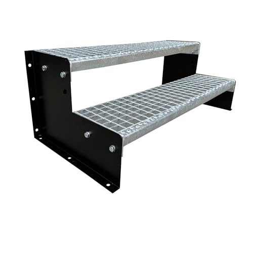 2 Stufen Standtreppe Modell 2 schwarz 18 cm Stufenhöhe 100 cm Breite 36 cm Höhe ohne Geländer von Srm Design