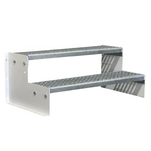 2 Stufen Standtreppe Modell 2 weiß 18 cm Stufenhöhe, 100 cm Breite, 36 cm Höhe ohne Geländer von Srm Design