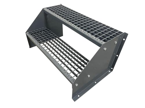 2 Stufen Treppe Breite 160 cm Standtreppe Stahl Anthrazit Geschosshöhe 42 cm von Srm Design