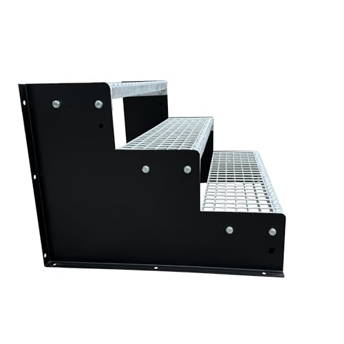 3 Stufen Standtreppe Modell 2 schwarz 18 cm Stufenhöhe 160 cm Breite 54 cm Höhe ohne Geländer von Srm Design