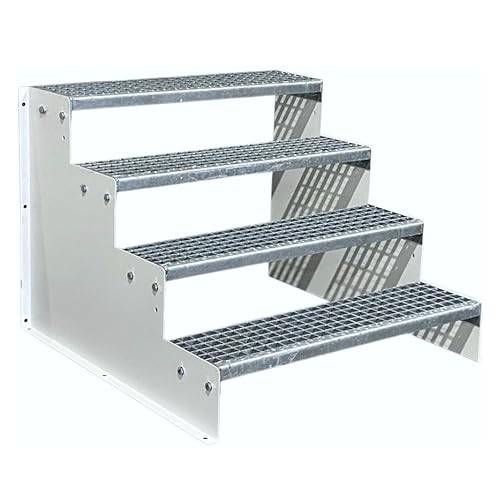 4 Stufen Standtreppe Modell 2 weiß 18 cm Stufenhöhe 90 cm Breite 72 cm Höhe ohne Geländer von Srm Design