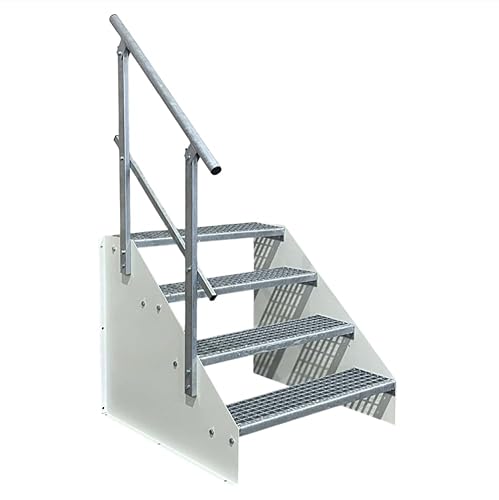 4 Stufen Standtreppe Stahltreppe freistehend Breite 100cm Höhe 84cm weiß 1x Geländer 4 Stufen Standtreppe Stahltreppe freistehend Breite 100cm Höhe 84cm weiß 1x Geländer von Srm Design