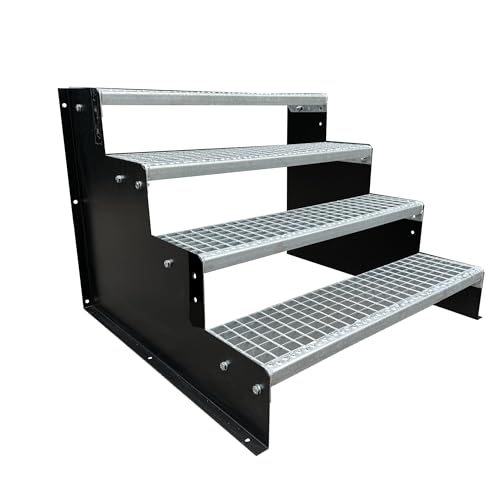 4 Stufen Standtreppe schwarz 18 cm Stufenhöhe 100 cm Breite 72 cm Höhe ohne Geländer von Srm Design