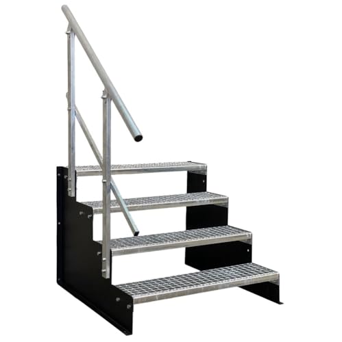 4 Stufen Standtreppe schwarz 18 cm Stufenhöhe 70 cm Breite 72 cm Höhe 1x Geländer 4 Stufen Standtreppe schwarz 18 cm Stufenhöhe 70 cm Breite 72 cm Höhe 1x Geländer von Srm Design
