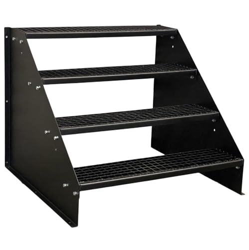 SRM Design 4 Stufen Treppe Breite 120 cm Standtreppe Wangentreppe Gitterrosttreppe Außentreppe Industrietreppe komplett Schwarz Geschosshöhe 84 cm SRM Design 4 Stufen Treppe Breite 120 cm Standtreppe Wangentreppe Gitterrosttreppe Außentreppe Industrietreppe komplett Schwarz Geschosshöhe 84 cm von Srm Design