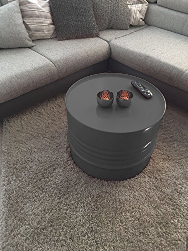 Fassmöbel Beistelltisch Ölfass Tisch Fass Design Möbel Couchtisch Anthrazit Ø 57cm von Srm - Design
